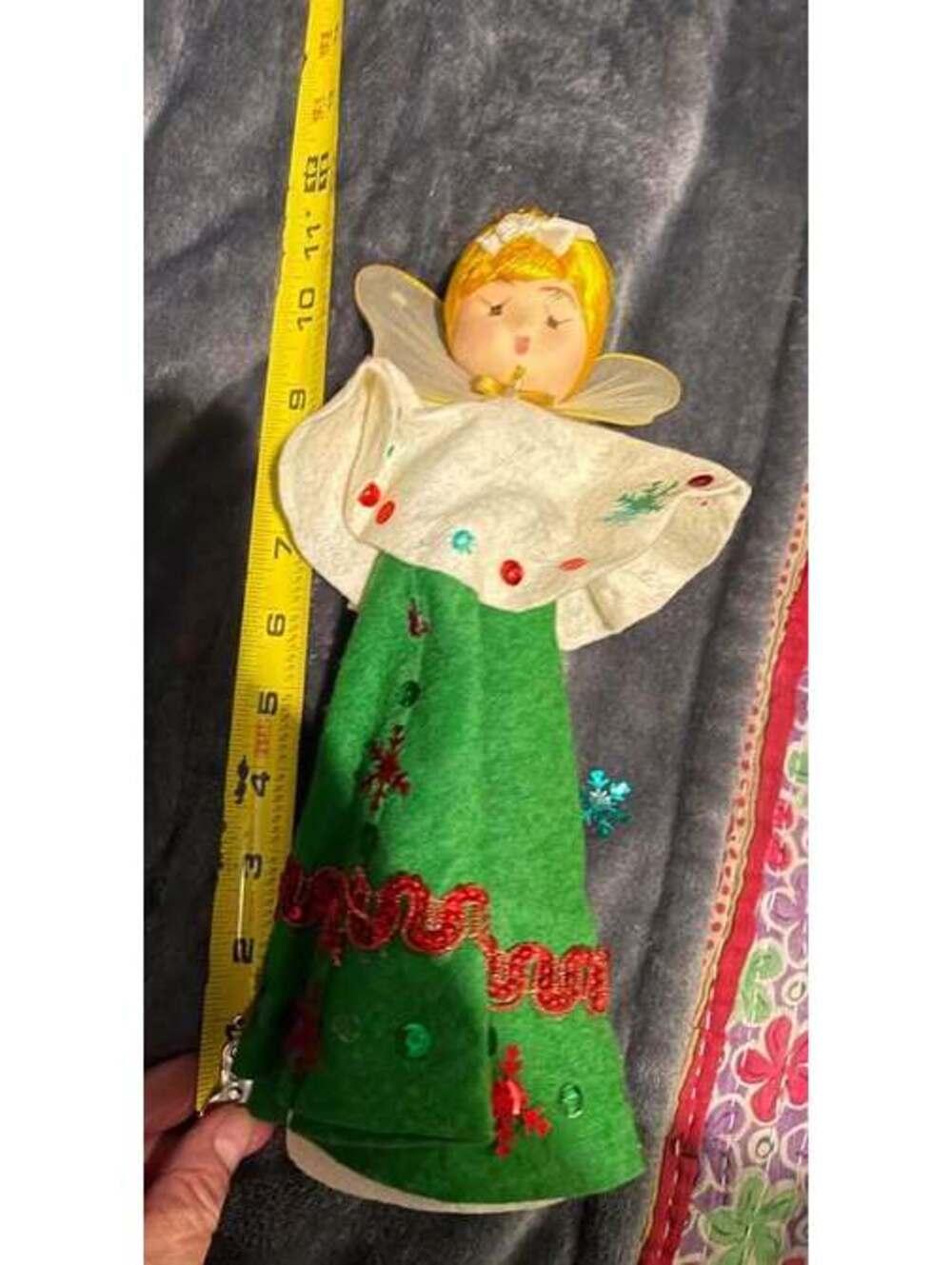 vintage angel tree topper. ornament